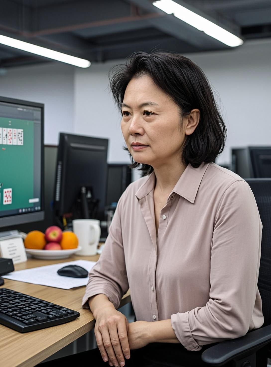 Your ayi at your desk in Changsha — a sample monthly photo update